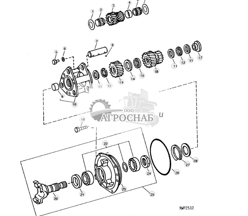 Planet Pinion Carrier And Clutch Output U-Joint Yoke 